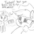 Size: 792x792 | Tagged: safe, artist:tjpones, applejack, twilight sparkle, earth pony, pony, unicorn, g4, angry, applejack is not amused, bubblegum, chest fluff, dialogue, duo, female, food, grayscale, gum, implied rarity, levitation, magic, monochrome, nose wrinkle, open mouth, sketch, smiling, telekinesis, unamused