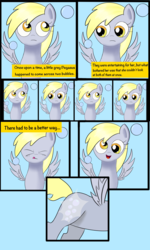 Size: 3000x5000 | Tagged: safe, artist:songbirdserenade, derpy hooves, fanfic:bubbles, g4, bubble, cutiespark, derp, derpified, high res, spread wings, younger