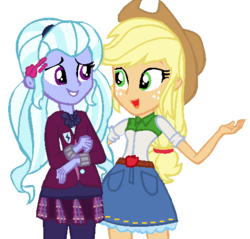 Size: 490x469 | Tagged: safe, artist:ecoster1268, applejack, sugarcoat, equestria girls, g4