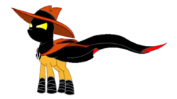 Size: 1230x687 | Tagged: safe, mare do well, pony, g4, the mysterious mare do well, darkwing duck, evil counterpart, negaduck, negamare, palette swap, parody, recolor, simple background, solo, transparent background, vector