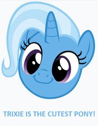 Size: 534x684 | Tagged: safe, trixie, pony, unicorn, g4, to where and back again, best pony, bronybait, captain obvious, cute, diatrixes, female, simple background, solo, to saddlebags and back again, trixie is cute, truth