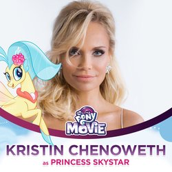 Size: 1200x1200 | Tagged: safe, princess skystar, human, seapony (g4), g4, my little pony: the movie, official, adventure in the comments, character reveal, irl, irl human, kristin chenoweth, mlp movie cast icons, photo, solo, voice actor, with their characters