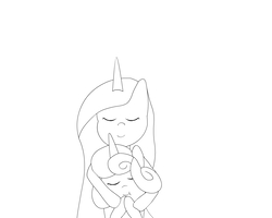 Size: 1000x800 | Tagged: safe, artist:straightgrinza, princess cadance, princess flurry heart, alicorn, pony, g4, cute, female, foal, mare, mother and child, mother and daughter, snuggling