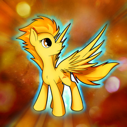 Size: 894x894 | Tagged: safe, artist:conniethecasanova, artist:flamevulture17, color edit, edit, spitfire, pegasus, pony, g4, colored, female, solo, spread wings