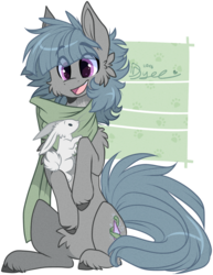 Size: 1024x1327 | Tagged: safe, artist:tay-niko-yanuciq, oc, oc only, earth pony, pony, rabbit, clothes, female, mare, scarf, simple background, solo, transparent background