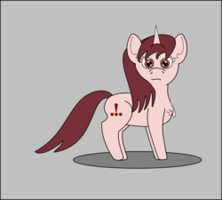 Size: 780x703 | Tagged: safe, artist:planetkiller, derpibooru exclusive, oc, oc only, oc:report, pony, unicorn, derpibooru, chest fluff, derpibooru ponified, ear fluff, gray background, looking at you, meta, ponified, simple background, solo