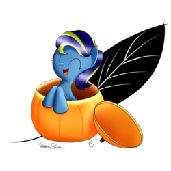 Size: 1400x1400 | Tagged: safe, artist:upsidedownpanda, oc, oc only, pony, female, halloween, mare, pumpkin, pumpkin bucket, simple background, solo, transparent background