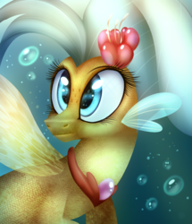 Size: 1363x1585 | Tagged: safe, artist:starchasesketches, princess skystar, seapony (g4), g4, my little pony: the movie, female, solo, that was fast, underwater