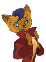Size: 5716x7720 | Tagged: dead source, safe, artist:pink1ejack, capper dapperpaws, abyssinian, cat, anthro, g4, my little pony: the movie, absurd resolution, bedroom eyes, chest fluff, clothes, handsome, lidded eyes, male, seductive, seductive look, sexy, simple background, solo, stupid sexy capper, transparent background, vector