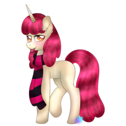 Size: 1024x1024 | Tagged: safe, artist:northlights8, oc, oc only, pony, unicorn, clothes, female, mare, scarf, simple background, solo, tongue out, transparent background