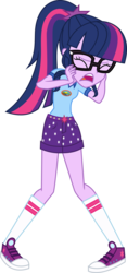 Size: 3000x6419 | Tagged: safe, artist:uponia, sci-twi, twilight sparkle, equestria girls, g4, my little pony equestria girls: legend of everfree, .svg available, absurd resolution, clothes, converse, cute, eyes closed, female, glasses, legs, open mouth, ponytail, scared, screaming, shoes, simple background, sneakers, socks, solo, transparent background, vector
