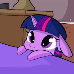 Size: 949x949 | Tagged: safe, artist:tjpones, part of a set, twilight sparkle, pony, unicorn, animated, bed, bronybait, cute, daaaaaaaaaaaw, eye shimmer, female, floppy ears, frown, gif, hnnng, hoofy-kicks, looking up, open mouth, sad, solo, tjpones is trying to murder us, twiabetes, upsies