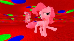 Size: 1280x720 | Tagged: safe, pinkie pie, earth pony, human, pony, equestria girls, g4, 3d, body horror, gmod, human ponidox, pinkamena diane pie, self ponidox, wat