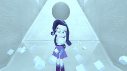 Size: 1280x720 | Tagged: safe, rarity, equestria girls, g4, 3d, cube, female, gmod, snow, snowball, solo, wat