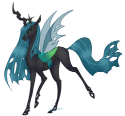 Size: 2367x2191 | Tagged: safe, artist:ashlynnispanicking, queen chrysalis, changeling, changeling queen, g4, crown, female, high res, jewelry, regalia, simple background, solo, transparent background, transparent wings, wings