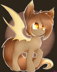 Size: 2000x2533 | Tagged: safe, artist:ashee, oc, oc only, oc:scotch, bat pony, pony, fangs, high res, solo