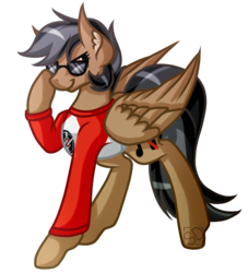 Size: 3000x3300 | Tagged: safe, artist:amazing-artsong, oc, oc only, oc:artsong, pegasus, pony, clothes, costume, high res, solo, sunglasses
