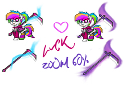 Size: 882x610 | Tagged: safe, artist:banned, artist:lvck, oc, oc only, pony, pony town, magic weapon, project, weapon