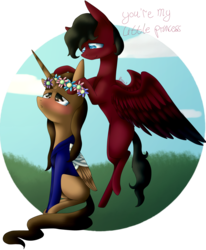 Size: 1954x2375 | Tagged: safe, artist:sweetmelon556, oc, oc only, alicorn, pegasus, pony, bandage, colored pupils, female, floral head wreath, flower, flying, mare, sitting