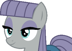 Size: 2302x1635 | Tagged: safe, artist:cyanlightning, maud pie, earth pony, pony, g4, the gift of the maud pie, animated, clothes, female, gif, lidded eyes, one eye closed, simple background, smiling, solo, transparent background, when she smiles, wink