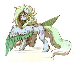 Size: 1500x1244 | Tagged: safe, artist:koviry, oc, oc only, oc:amaranthine sky, pegasus, pony, butt, colored sketch, commission, plot, simple background, solo, white background