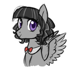 Size: 1024x1099 | Tagged: safe, artist:azure-art-wave, oc, oc only, pegasus, pony, bowtie, bust, colored pupils, female, mare, offspring, parent:rumble, parent:silver spoon, parents:rumblespoon, simple background, solo, transparent background