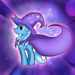 Size: 894x894 | Tagged: safe, artist:conniethecasanova, artist:flamevulture17, color edit, edit, trixie, pony, unicorn, g4, cape, clothes, colored, female, hat, solo, trixie's cape, trixie's hat