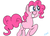 Size: 7000x5000 | Tagged: safe, artist:khushi1428, pinkie pie, earth pony, pony, g4, absurd resolution, female, raised hoof, simple background, smiling, solo, white background