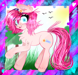 Size: 872x840 | Tagged: safe, artist:foxvincherry17, oc, oc only, oc:star light, earth pony, pony, female, mare, raised hoof, solo