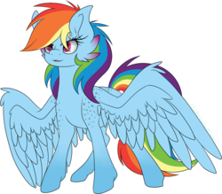 Size: 815x713 | Tagged: dead source, safe, artist:wintereousflame, rainbow dash, pony, g4, female, large wings, simple background, solo, transparent background, wings