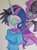 Size: 1024x1393 | Tagged: safe, artist:missmayaleanne, sci-twi, twilight sparkle, equestria girls, g4, my little pony equestria girls: legend of everfree, breasts, clothes, dream, duo, female, horn, midnight sparkle, nightmare, pajamas, possessed, possession, scene interpretation, traditional art