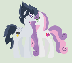 Size: 869x757 | Tagged: safe, artist:brigth-doddles99, rumble, sweetie belle, pegasus, pony, unicorn, g4, female, male, older, ship:rumbelle, shipping, simple background, straight, vector