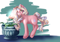 Size: 3000x2100 | Tagged: safe, artist:rosewend, oc, oc only, oc:rosewend, pony, female, flower, g1 style, high res, mare, solo