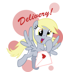 Size: 3607x4175 | Tagged: safe, artist:nstone53, derpy hooves, pegasus, pony, g4, cute, cutie mark background, derpabetes, female, heart, high res, letter, love letter, simple background, smiling, solo, transparent background