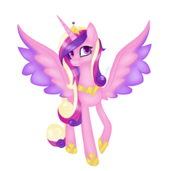 Size: 886x879 | Tagged: safe, artist:lady-cold, princess cadance, pony, g4, female, raised hoof, simple background, solo, spread wings, transparent background