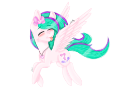 Size: 2048x1536 | Tagged: safe, artist:rainbowcupcake122, oc, oc only, oc:lily, pegasus, pony, female, flying, mare, simple background, solo, tongue out, transparent background