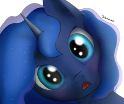 Size: 1280x1079 | Tagged: safe, artist:shaliwolf, princess luna, pony, g4, female, looking at you, open mouth, simple background, solo, transparent background