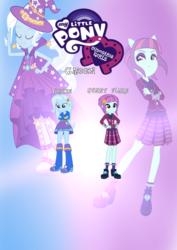 Size: 668x946 | Tagged: safe, artist:ryeguy5, sunny flare, trixie, equestria girls, g4, boots, clothes, crystal prep academy uniform, high heel boots, jacket, school uniform, shoes, skirt