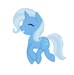 Size: 1318x1350 | Tagged: safe, artist:frienddash, trixie, pony, unicorn, g4, eyes closed, female, happy, prancing, simple background, smiling, solo, transparent background, vector