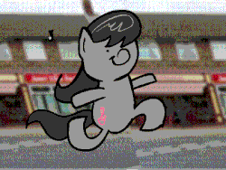 Size: 400x300 | Tagged: safe, artist:catfood-mcfly, octavia melody, earth pony, pony, g4, animated, bipedal, dumb running ponies, female, funny, funny as hell, gif, running, solo, wat