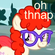 Size: 189x189 | Tagged: safe, edit, edited screencap, screencap, twist, earth pony, pony, g4, female, image macro, lisp, meme, oh snap, picture for breezies, solo
