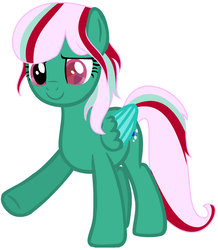 Size: 1024x1172 | Tagged: safe, artist:supercambolicious, oc, oc only, pony, twinkle eyed pony, g1, g4, g1 to g4, generation leap, heterochromia, offspring, parent:fizzy, parent:wind whistler, simple background, solo, white background