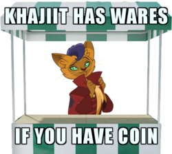 Size: 480x430 | Tagged: safe, capper dapperpaws, abyssinian, cat, khajiit, anthro, g4, my little pony: the movie, chest fluff, clothes, image macro, male, meme, sexy, simple background, skyrim, solo, stupid sexy capper, the elder scrolls, transparent background, vector