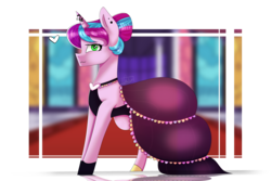 Size: 3000x2000 | Tagged: safe, artist:cecilycabbage, oc, oc only, pony, unicorn, clothes, dress, female, heart, high res, mare, solo