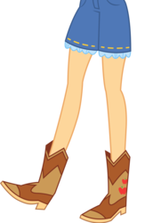 Size: 1076x1649 | Tagged: dead source, safe, artist:imperfectxiii, artist:teentitansfan201, edit, vector edit, applejack, equestria girls, g4, my little pony equestria girls: legend of everfree, boots, clothes, cowboy boots, denim shorts, female, leg focus, legs, pictures of legs, simple background, solo, transparent background, vector