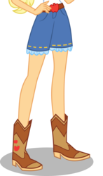 Size: 2171x3698 | Tagged: dead source, safe, artist:teentitansfan201, edit, vector edit, applejack, equestria girls, g4, my little pony equestria girls: legend of everfree, boots, clothes, cowboy boots, cropped, denim shorts, female, hand on hip, high res, leg focus, legs, pictures of legs, simple background, solo, transparent background, vector