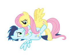 Size: 1019x784 | Tagged: safe, artist:lunaticdawn, fluttershy, soarin', pegasus, pony, g4, female, male, mare, shipping, simple background, soarinshy, stallion, straight, transparent background