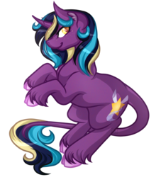 Size: 3435x3779 | Tagged: safe, artist:amazing-artsong, oc, oc only, oc:midnight fairytale, classical unicorn, pony, unicorn, cloven hooves, female, freckles, high res, horn, leonine tail, mare, simple background, solo, transparent background, unshorn fetlocks