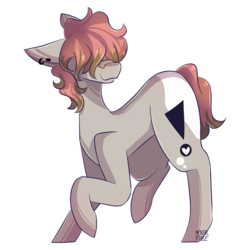 Size: 1700x1700 | Tagged: safe, artist:mentalphase, oc, oc only, earth pony, pony, ear piercing, hair over eyes, male, piercing, raised hoof, simple background, solo, stallion, transparent background