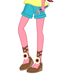 Size: 1800x2062 | Tagged: dead source, safe, artist:teentitansfan201, edit, vector edit, gloriosa daisy, equestria girls, g4, clothes, cropped, female, flower, legs, microphone, pictures of legs, shorts, simple background, solo, transparent background, vector